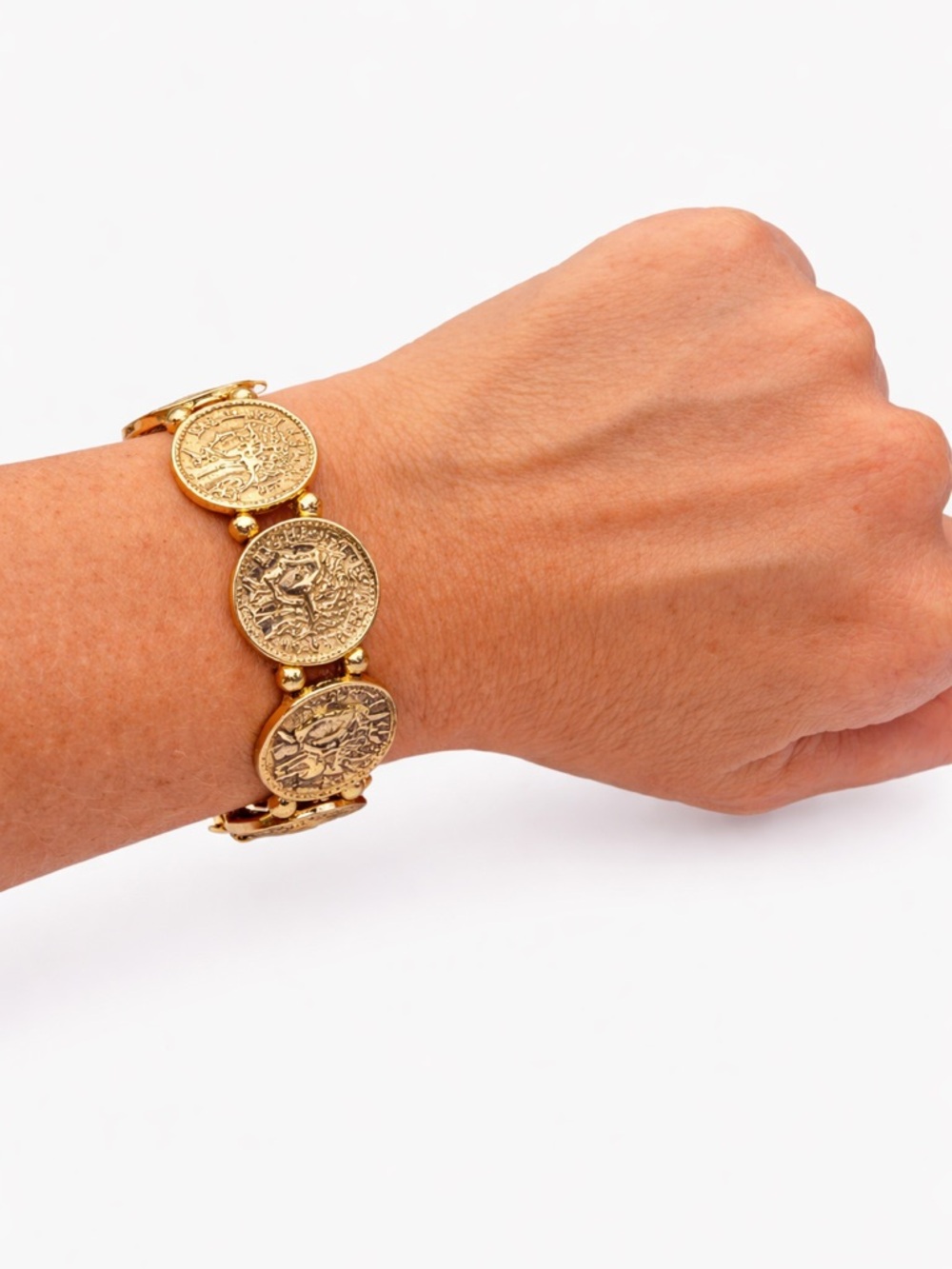 Gold Coin Link Bracelet‎ - Women Jewelry
